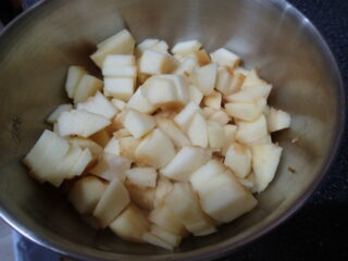 Apples-peeled, cored and chopped.