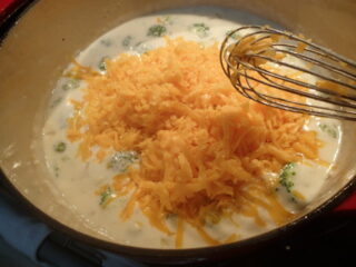 Cheddar Broccoli Soup-Shredded Cheeses Added